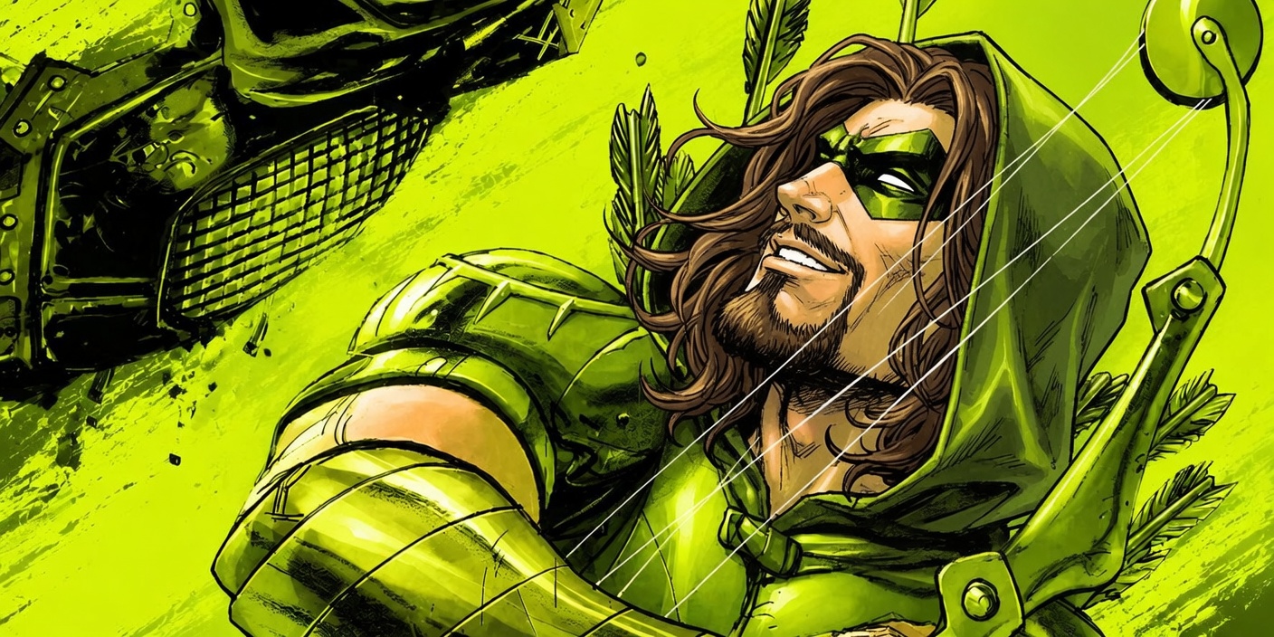 The Green Arrow multi-panel splash